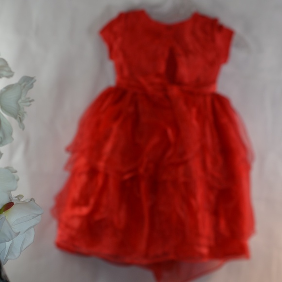 Bon Cheri SZ 6 Red Organza Girls Christmas/Part Dress - Picture 7 of 11
